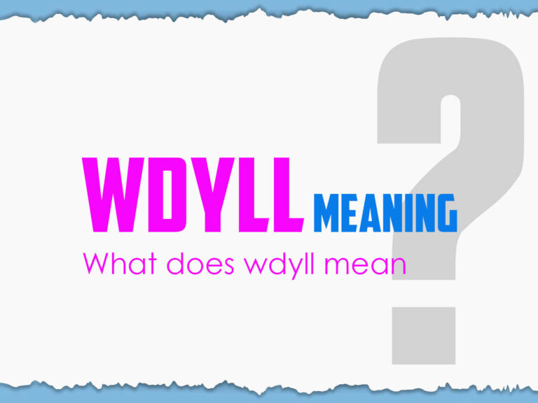 What Does WDYLL Mean?